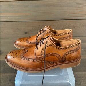 Magnanni Cognac Leather Brogue Wingtips